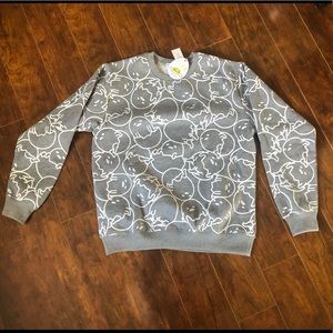 NWT Sanrio Gudetama Crewneck Sweatshirt, Grey, size Large